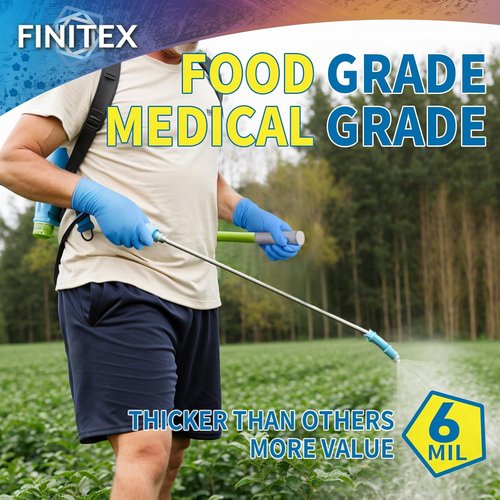 FINITEX Disposable Blue Nitrile Gloves - 6mil Heavy Duty, Latex-Free, 100PCS, Food Safe & Powder-Free