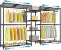 VIPEK X3 Heavy-Duty Expandable Clothes Rack - Adjustable 5'2" to 8' with Shelves & Hanger Rods | Max Load 1210LBS, Black