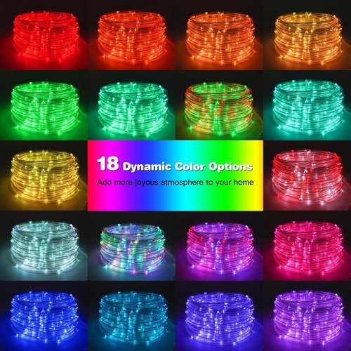 Gvwoxm LED Rope Lights - 50FT, 150 Colorful Lights with Timer & Remote Control | Waterproof for Outdoor Use