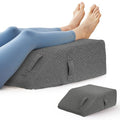 BIEEZZK Leg Pillow Elevation Blood Circulation, Leg Elevating Pillows for After Surgery, Sleeping, Memory Foam Wedge Pillow for Legs Swelling, Foot Knee Pillow for Back Pain, 23.6×16.8×8in, Dark Grey