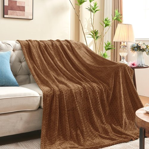inhand Chocolate Brown Fleece Throw Blanket for Couch, Super Soft Flannel Blanket, Lightweight Fuzzy Blankets Sofa Bed Office, Washable Cozy Plush Fleece Blankets&Throw for All Season(50x60 Inches)