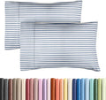 King Pillow Cases by [Brand Name] - Ultra Soft Hotel Quality Covers | Cozy, Wrinkle-Free, Fade Resistant - 2 Piece Set in Blue Stripes