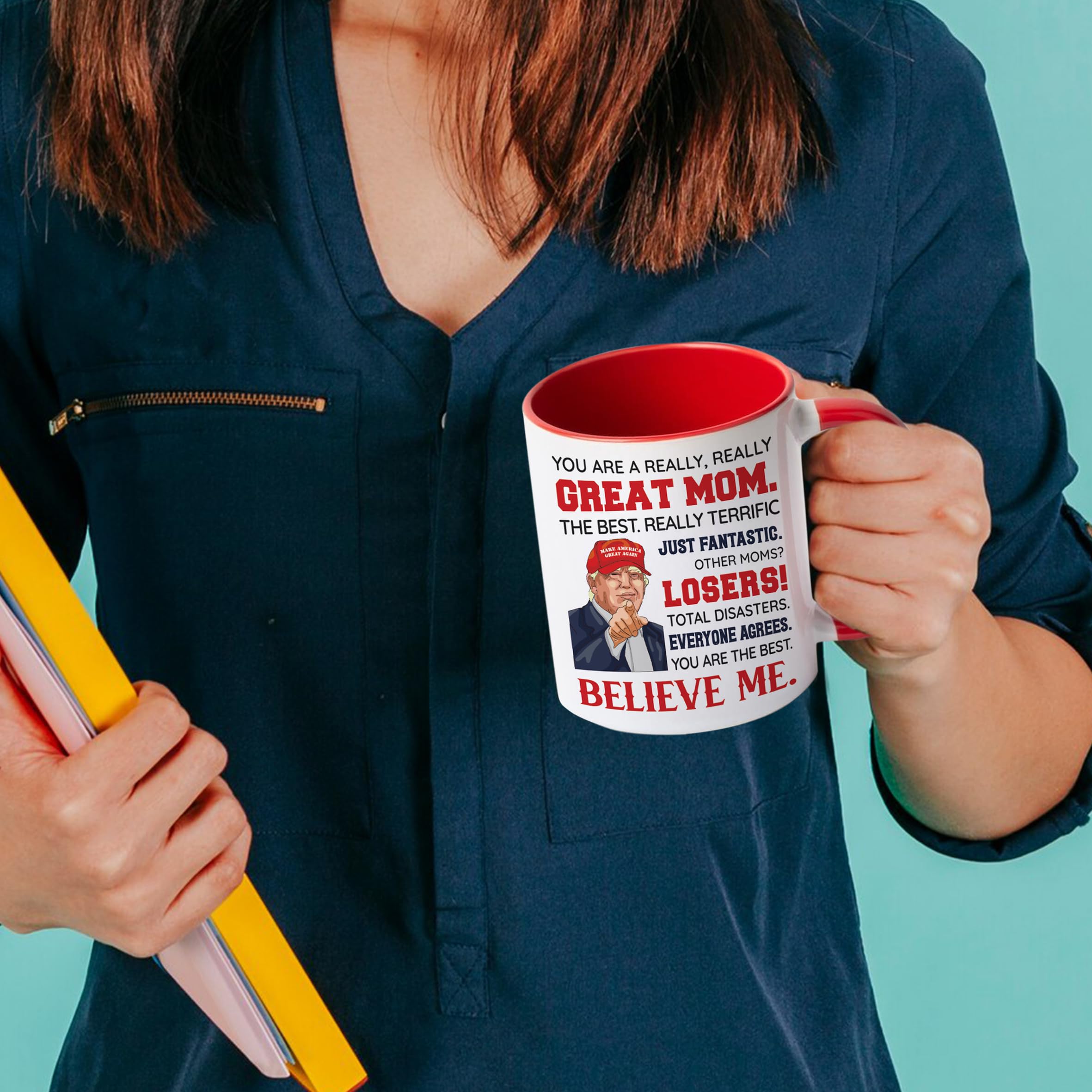 Viberty Best Mom Ever Gifts, Mothers Day Gift for Mom, Wife from Daughter Son Kids, Christmas, Valentine, Birthday Gift New Moms, Funny Gifts Ideas For Mama, Mommy Ceramic Mug 11 oz