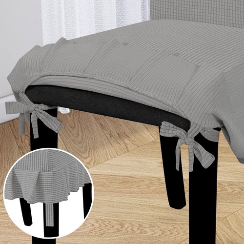 Easy-Going Dining Chair Covers Stretch Parsons Chair Slipcover with Skirt Chair Covers for Dining Room Restaurant Banquet (2 PCS, Light Gray)