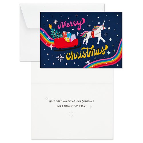 Hallmark Boxed Christmas Cards, Christmas Unicorn (16 Cards and Envelopes)" )