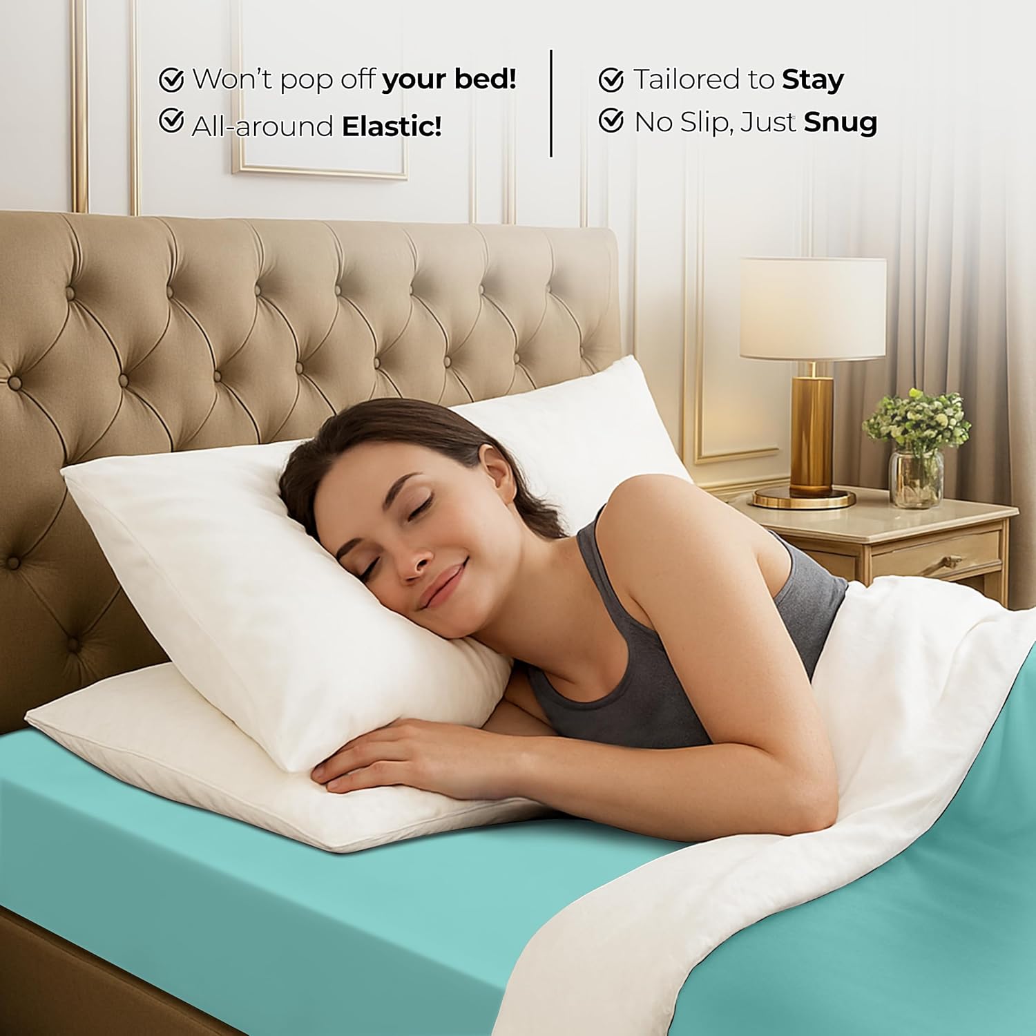 Utopia Bedding Full Fitted Sheet - Soft Microfiber - Deep Pocket - Spa Blue - Fade Resistant & Easy Care