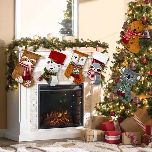 EQURROY 2 Pack Christmas Stockings 20 Inch - Large Size Christmas Stockings with Polar Bear Design - Festive Xmas Stockings for Kids, Family, Party Decorations - Unique Gift for Christmas