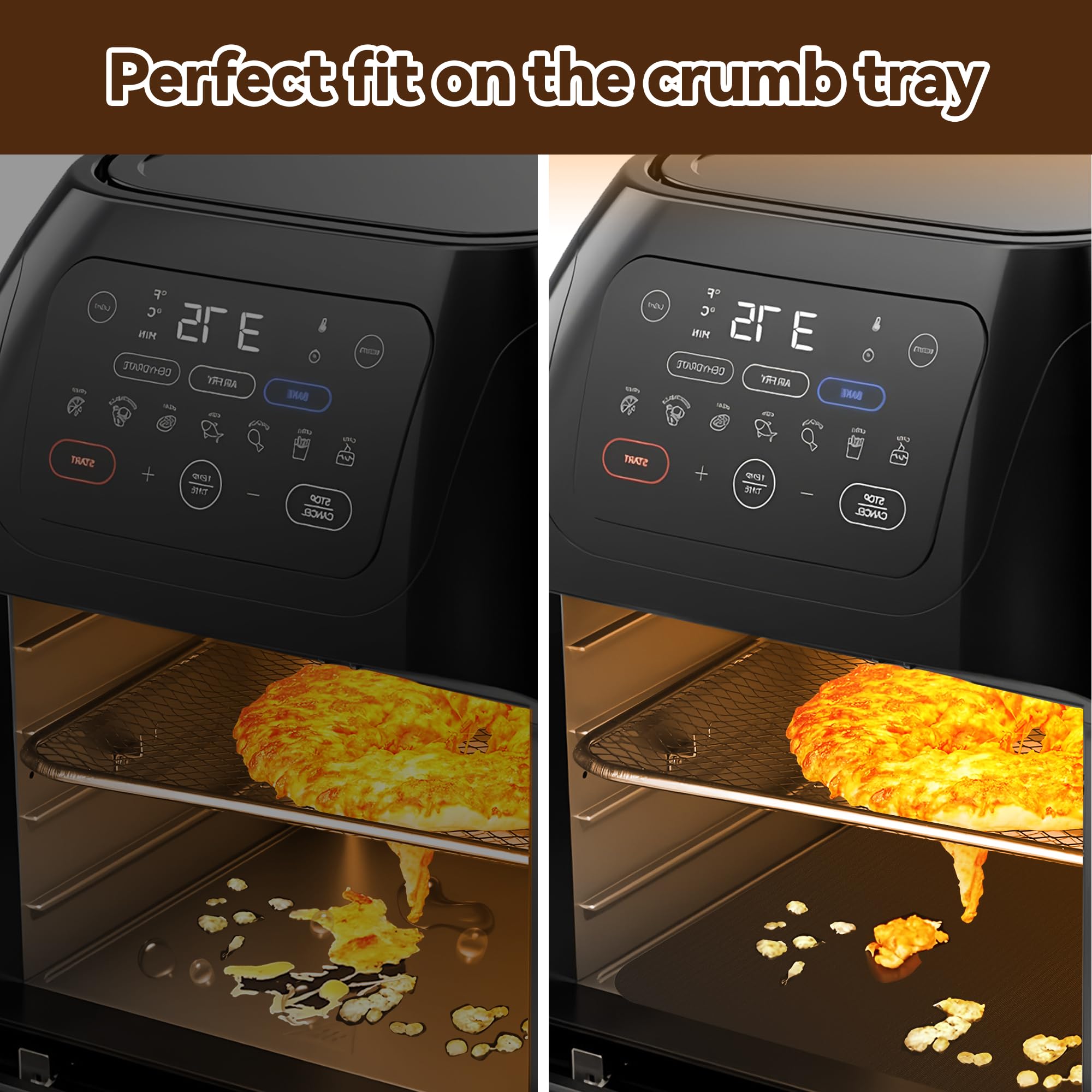 Air Fryer Accessories for CHEFMAN Multifunctional Digital Air Fryer 10 Qt, 2pack Basket Tray 100pcs Air Fryer Liners and 4pcs Black Non Stick Mat