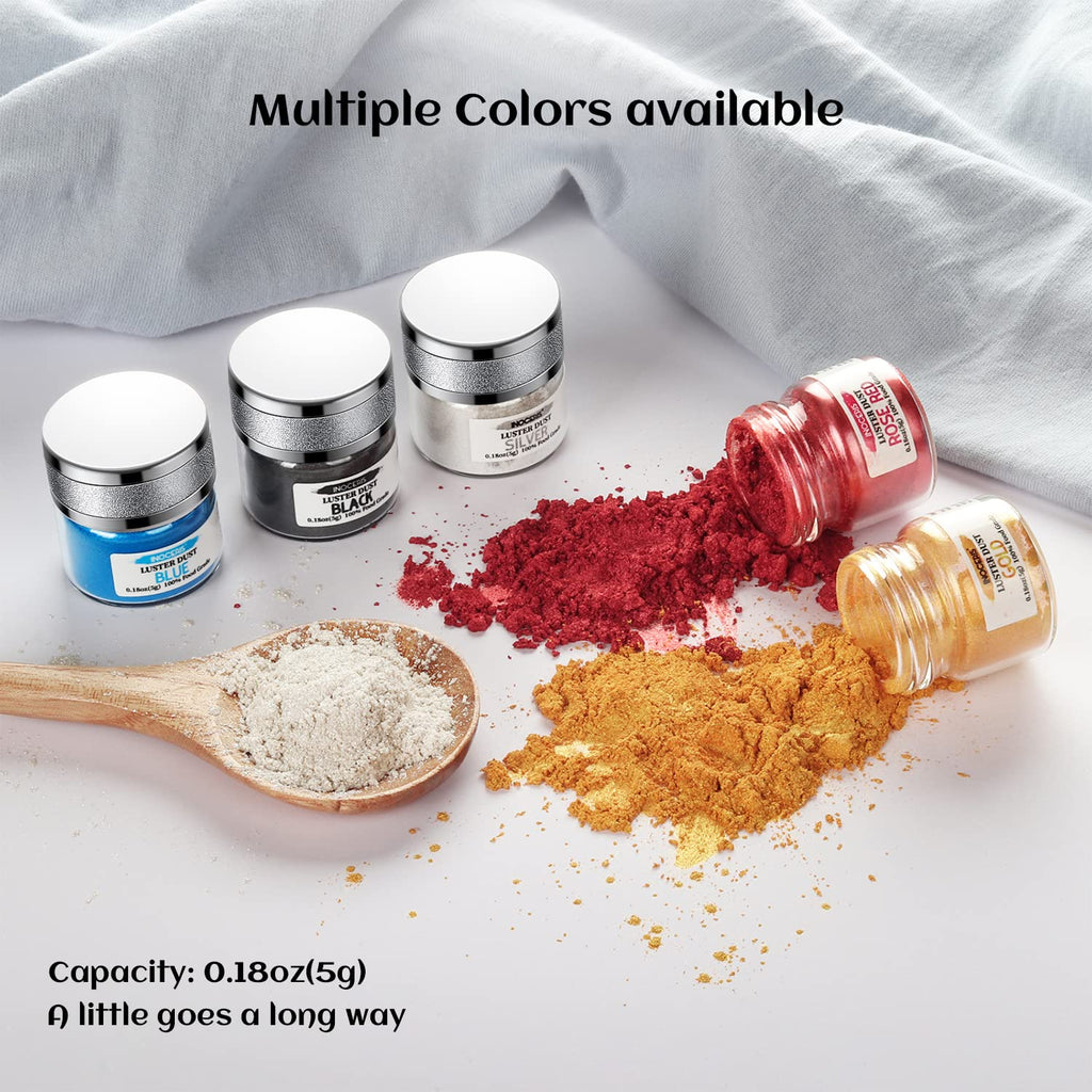 **INOCERIS Edible Luster Dust - 5g Food Grade Metallic Gold Cake Decorating Powder**