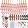 Acellegic 48 Set Christmas Whisks Gifts 10 Inch DIY Fillable Christmas Tree Ornaments Include Silicone Whisk, Greeting Card, Xmas Pine Needles, Plastic Bags, Ropes for Mom Neighbor Cooking Gift