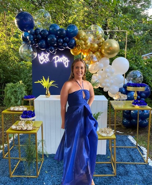 Navy Blue and Gold Party Balloons, 50 Pcs 12 Inches Navy Blue Gold White Latex Balloon for Birthday,Baby Shower, Graduation Decorations