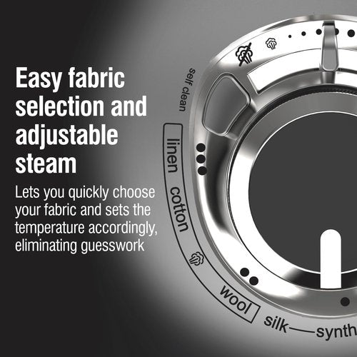 CHI Steam Iron for Clothes with 8’ Retractable Cord, 1700 Watts, 3-Way Auto Shutoff, 400+ Holes, Professional Grade, Temperature Control Dial, Titanium Infused Ceramic Soleplate, Silver (13106)