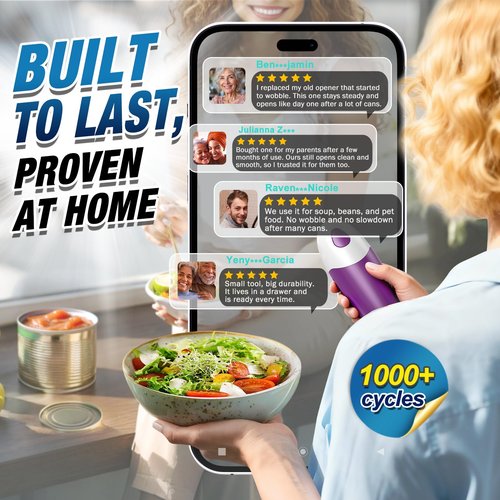 Electric Can Opener, One Press Start/Stop, Automatic Can Opener with Smooth Edge, Hands Free, Battery Powered, Electric Can Openers for kitchen, Can Openers for Seniors with Arthritis