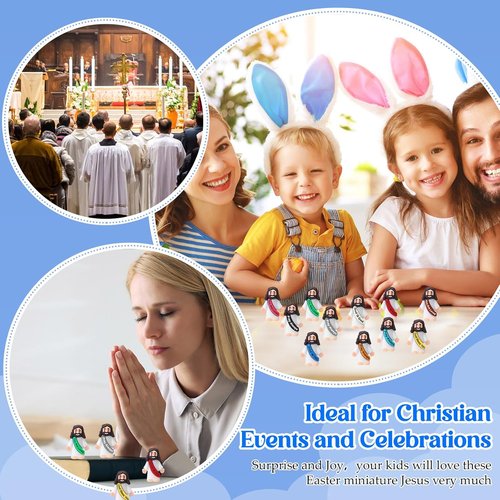 Bememo Mini Jesus Figures - 100 Pcs Original Design for Sunday School & Baptism Gifts | Religious Party Favors