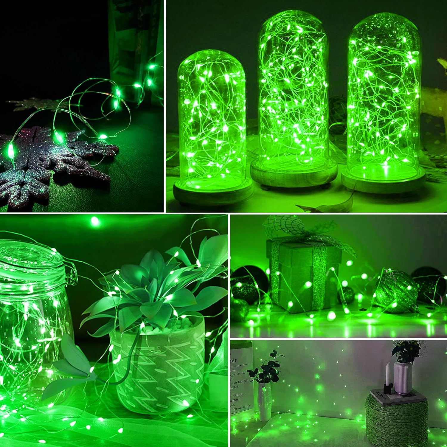 AIKEI LED Fairy Lights - 6 Pack Battery Operated Mini String Lights, Waterproof 7ft, 20 LED for Wedding & Party Decor