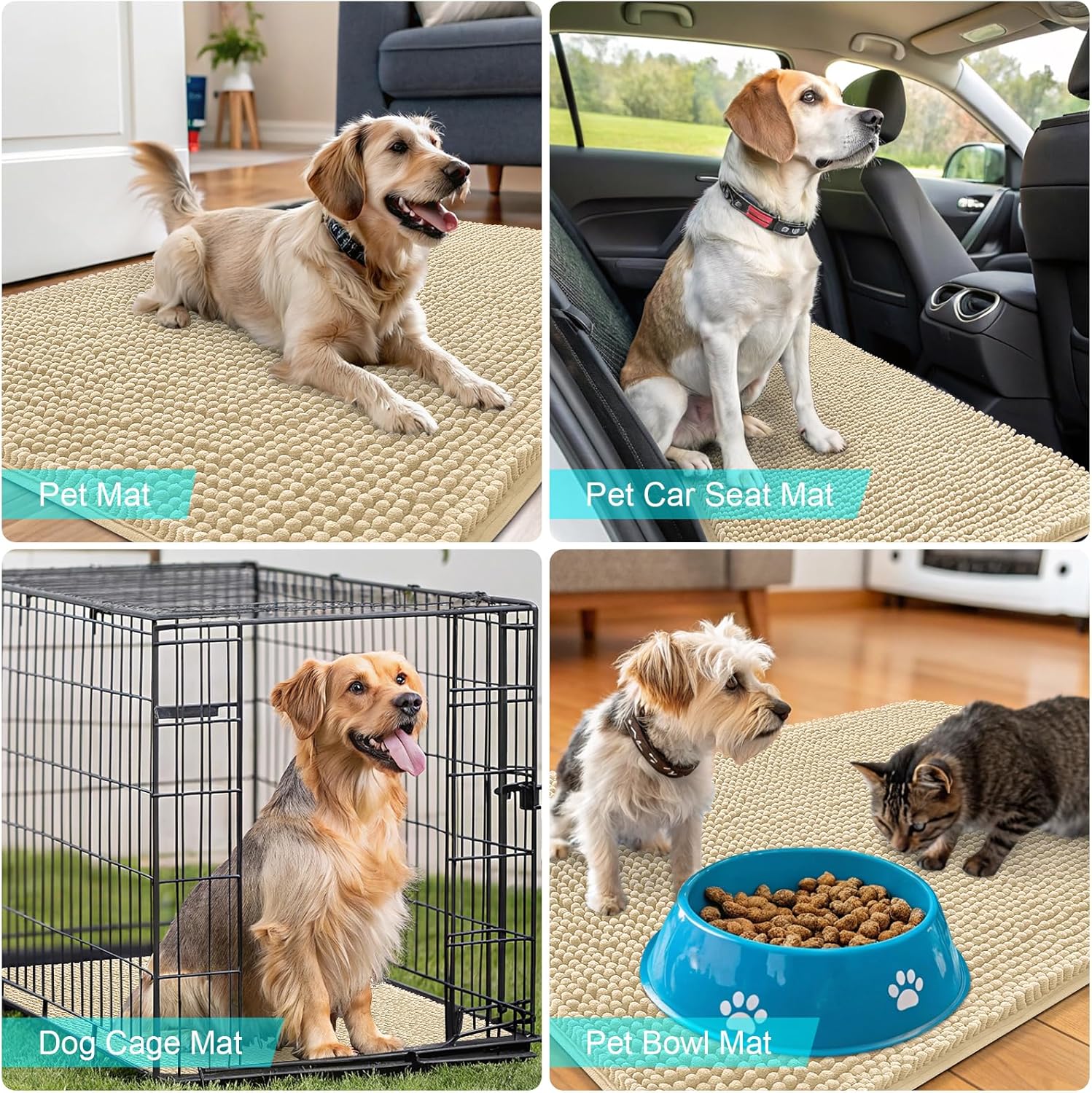 OLANLY Dog Door Mat - Absorbent Non-Slip Chenille Mat for Muddy Paws | 32x20, Quick Dry, Indoor Entryway Carpet