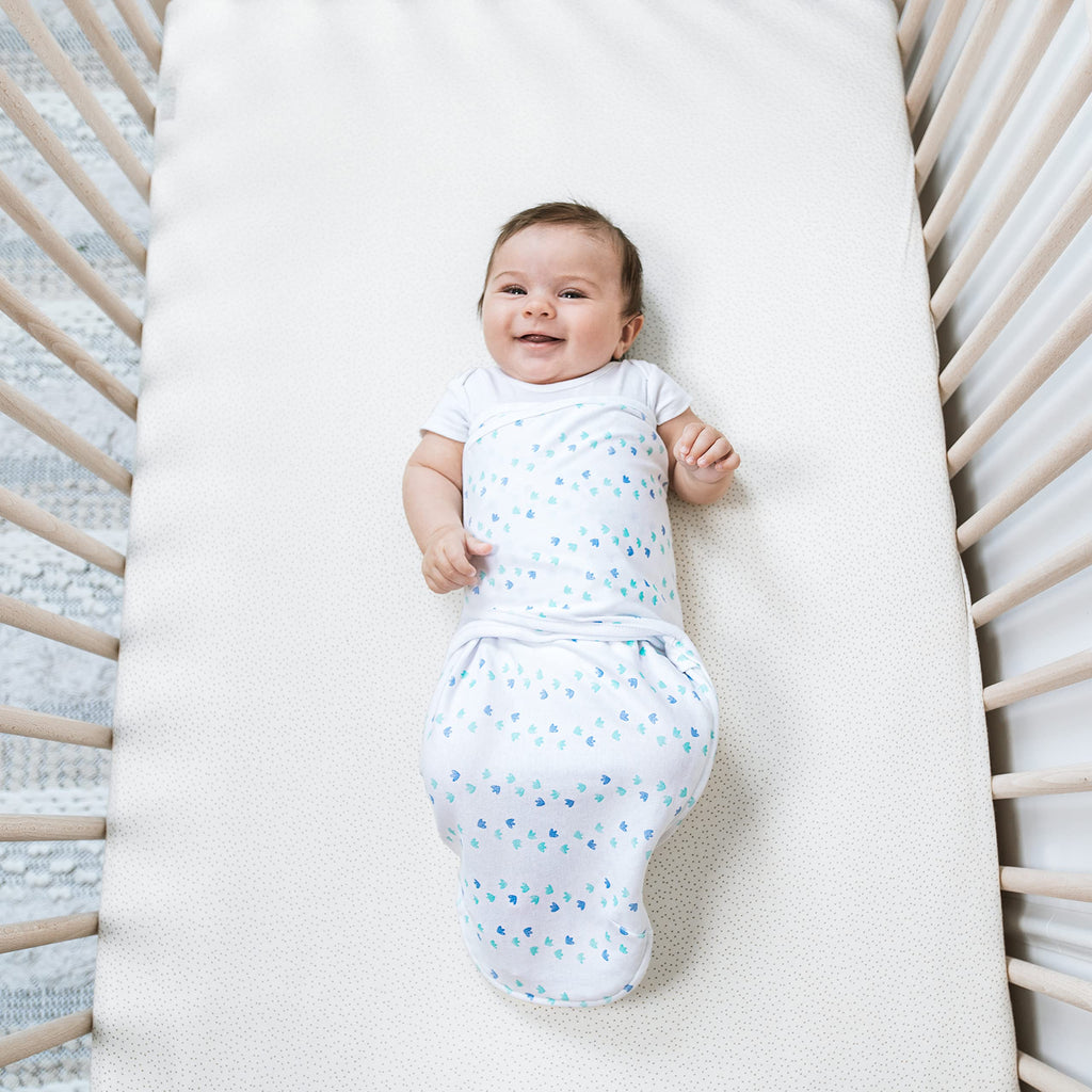 aden + anais Essentials Easy Swaddle Wrap Quick Change with Bottom Zipper, Snug Cotton Knit Baby Wrap Swaddle Blanket for Newborns, TOG 1.0, 5 Pack, Feminine Florals, 0-3 Months, Small/Medium