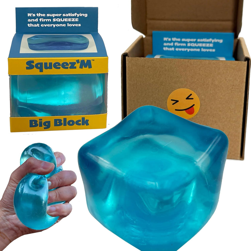 Premium Squeez'M Cube - 35% Larger Sensory Fidget Toy for Stress Relief & Focus | Colorful, Durable, ASTM Certified 3+