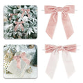 LIZLOVESS Dusty Rose Velvet Ribbon Christmas Bow 5 Inch Premade Dusty Pink Bows for Christmas Tree Hanging Decorations Gift Wrapping Wreaths Crafts Outdoor Indoor Home Decor Wedding, Pack of 12