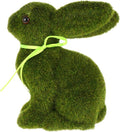 Lifelike Green Flocked Easter Bunny Decor - Artificial Moss Rabbit for Home & Kids' Events