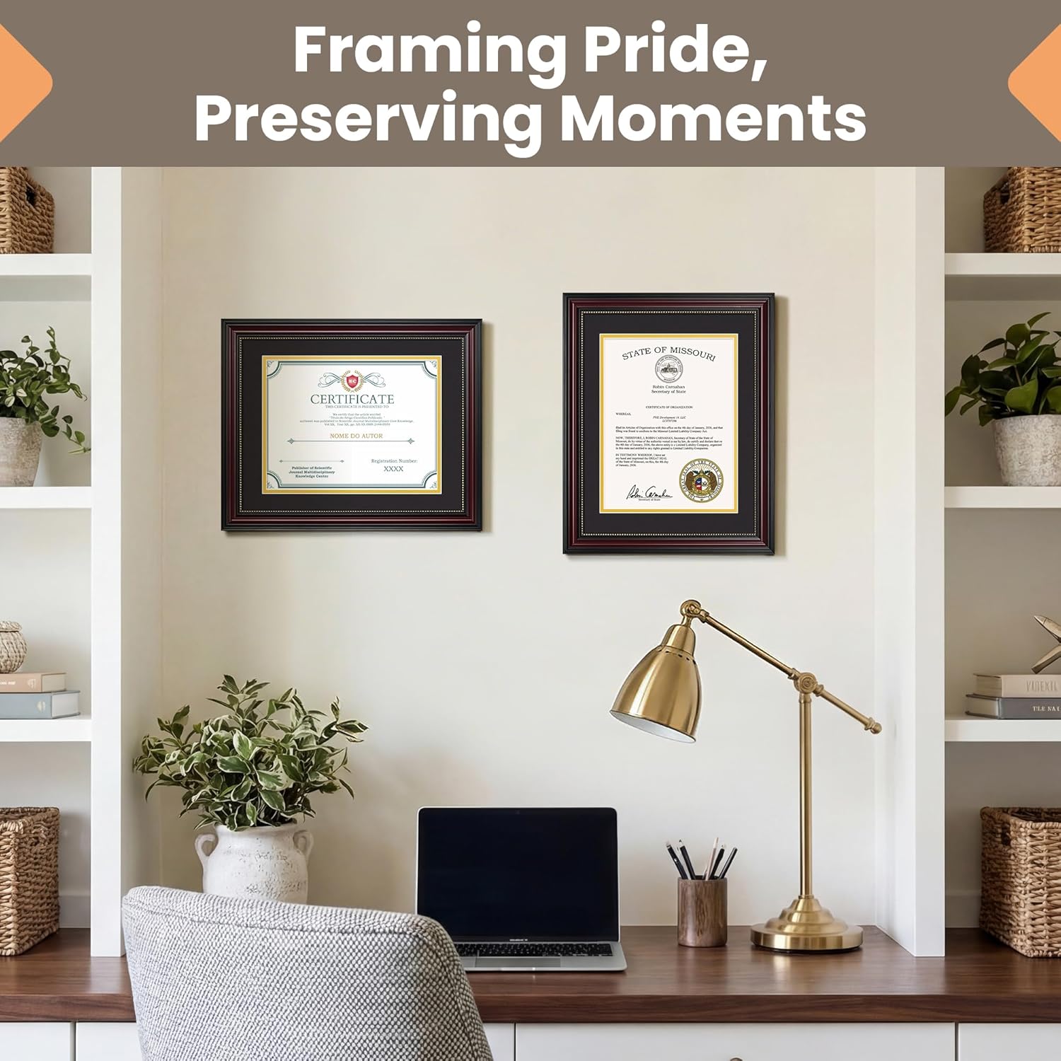 Upsimples Diploma Frame - Classic Wood Grain with Gold Beading | 8.5 x 11 or 11 x 14 Size Options, Perfect Graduation Gift
