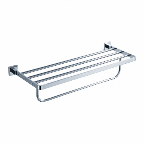 KRAUS Bathroom Accessories - Bath Towel Rack with Towel Bar in Chrome