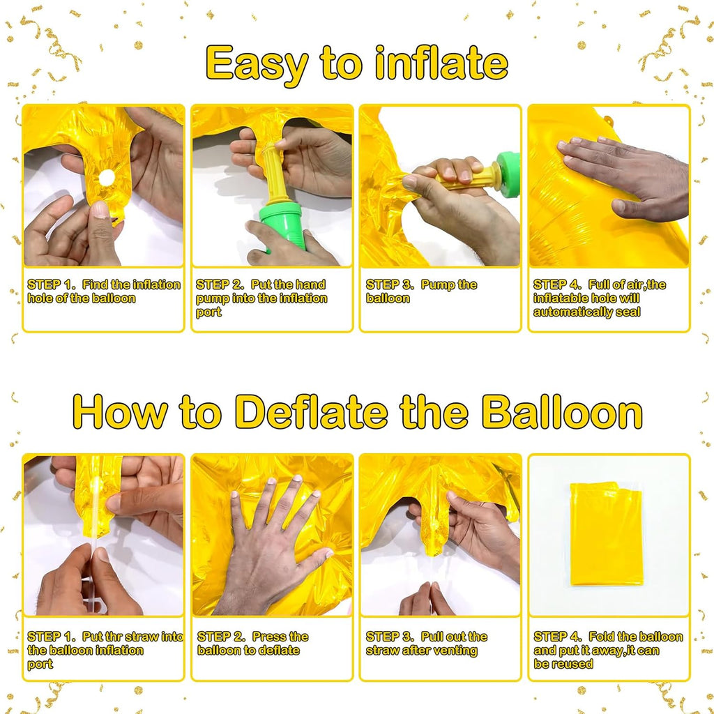 Skiennix 40-Inch Gold Number Balloon - Helium Mylar Foil for Birthday & Anniversary Celebrations