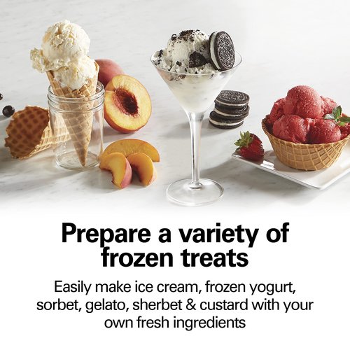 Hamilton Beach Electric Automatic Ice Cream Maker & Frozen Yogurt Machine, Makes Custard, Sorbet, Gelato and Sherbet, 4 Quart, White (68330N)