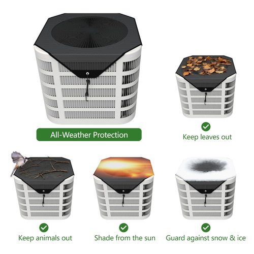 Central Air Conditioner Covers for Outside, 36x36 AC Unit Covers, Breathable Mesh HVAC Cover Fits Most Outdoor AC Units, Easy to Install and Highly Durabl
