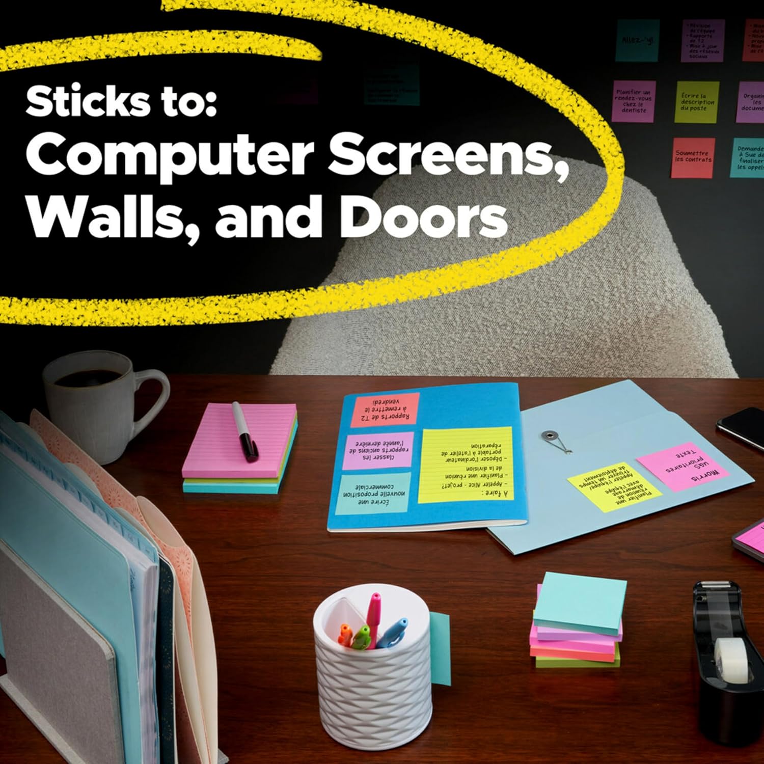 Post-it Super Sticky Notes - 24 Pads, 3 x 3 In. | Supernova Neons Collection with 2X Sticking Power