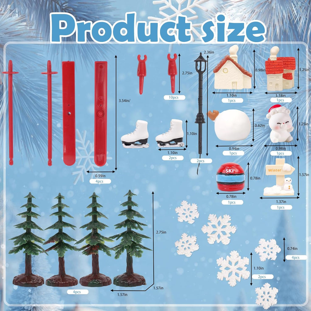 Skiennix 23PCS Ski-Themed Cake Decoration Set - Perfect Birthday Party Supplies