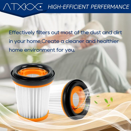 ATXKXE WV201 Filter Fit for Shark Wandvac ION W1 S87 Cordless Handheld Vacuum WV200, WV201, WV205, WV220, Compare to Part # XHFWV200, 8 Pack Filters and 1 Clean Brush