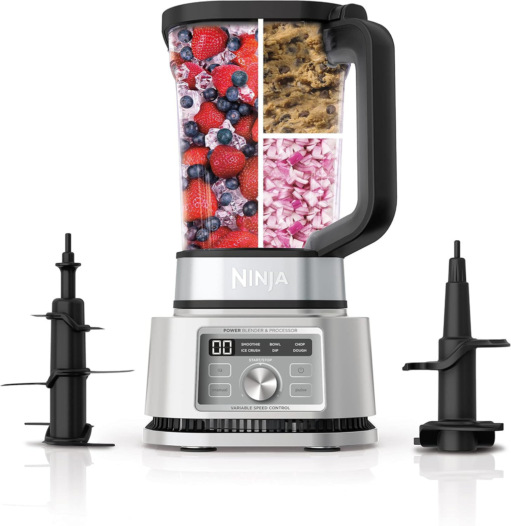 Ninja Foodi SS201 Power Blender - 3-in-1 Crushing Blender, Dough Mixer & Food Processor | 1400W SmartTORQUE