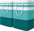 HomeHacks Large Waterproof Laundry Basket - Collapsible Freestanding Hamper with Extended Handles | 75L Green