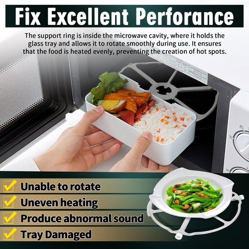 WB02X32600 WB06X10651 Rotating Ring Tray Support Compatible with GE JT3800SH8SS ZSB9131N1SS ZSC1001KSS01 ZSB9131N2SS, Microwave Glass Turntable Rotating Ring Replace 4929164 AP6871921 EAP12709805
