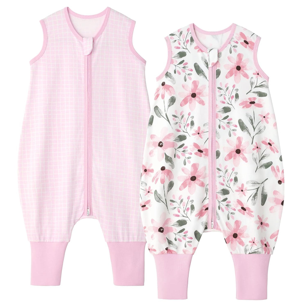 Yoofoss Toddler Sleep Sack - 100% Organic Cotton Wearable Blanket with Feet | 24-36 Months, 2-Way Zipper