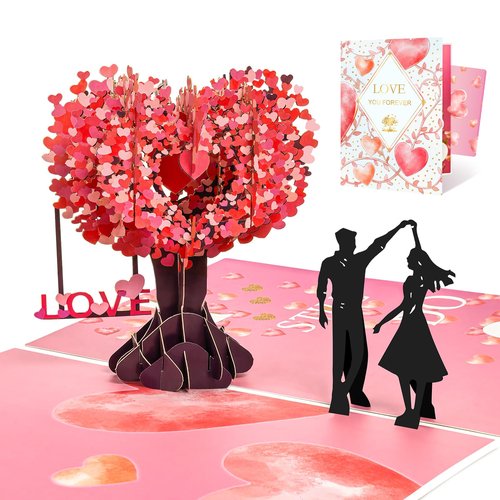 TOYEISHI 3D Pop Up Anniversary Card, I Still Do Love Tree Hearts Couple Wedding Card for Her, Wife, Husband, Him, Girlfriend, Romantic Love Letter Gift for Wedding, Anniversary, Valentines, Birthday