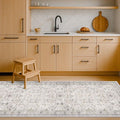 Hazo Haus Washable Light Gray 2'6" x 8' Non-Slip Runner Rug | Stain Resistant for Kitchen & Hallway