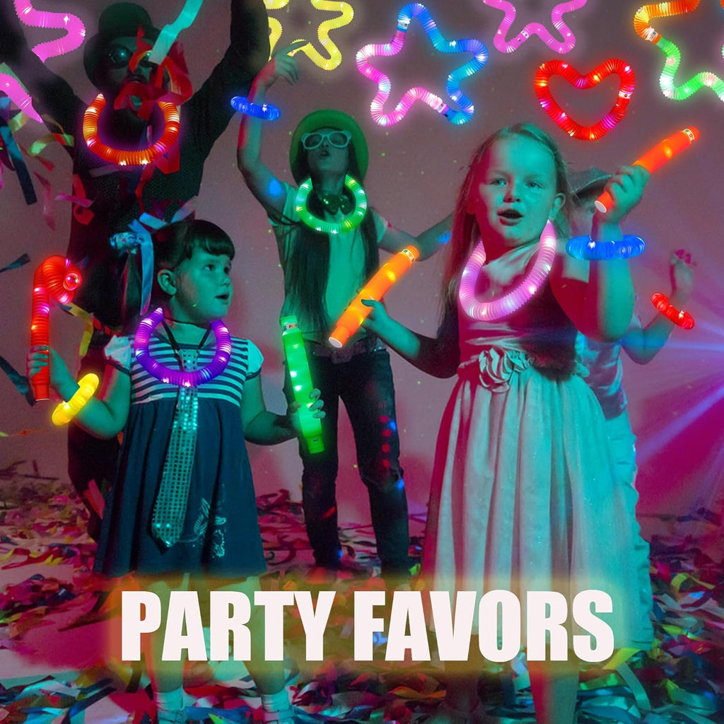 UrChoice Glow Sticks - 8PCS LED Pop Tubes Party Favors | Colorful Necklaces & Bracelets for Imaginative Play