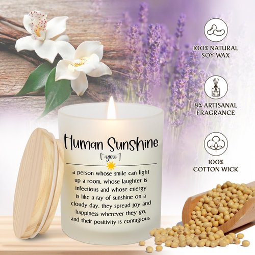 OASSIE Thank You Gifts for Women - Long Lasting Vanilla Lavender Candle 10 oz - Inspirational Appreciation Birthday Gifts for Women Friends Coworkers Boss Teachers Nurses, Retirement Gift for Woman
