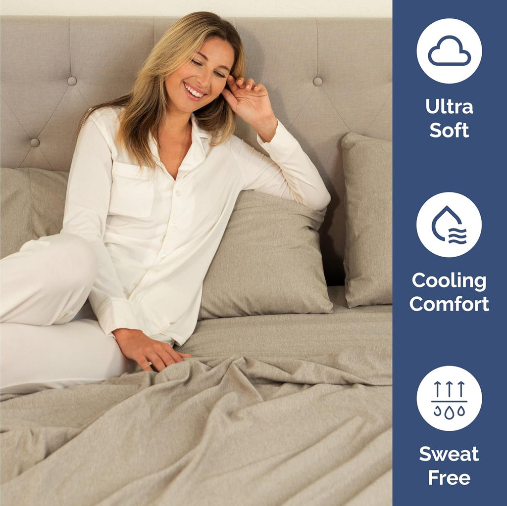 Skiennix Twin Size 3-Piece Sheet Set - Comfy Cooling Bed Sheets - Luxury Hotel Quality - Soft & Wrinkle-Free - Beige