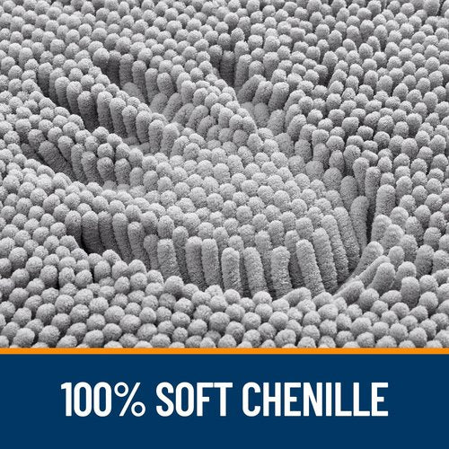 OLANLY Bathroom Rugs Sets 2 Piece, Soft Absorbent Chenille Bath Mats Area Rug Set, Non-Slip, Quick Dry, Machine Washable Bath Mats for Bathroom, Home Decor Accessories (30"x20"+24"x16", Grey)