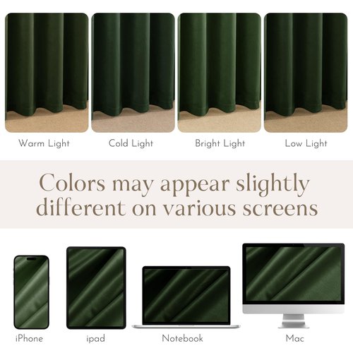 NICETOWN Olive Green Velvet Blackout Curtains 96 inch Long for Spring, Thermal Insulated Energy Saving Super Soft Calming Luxury Window Treatments for Bedroom and Living Room Decor, 52 Wide 2 Panels