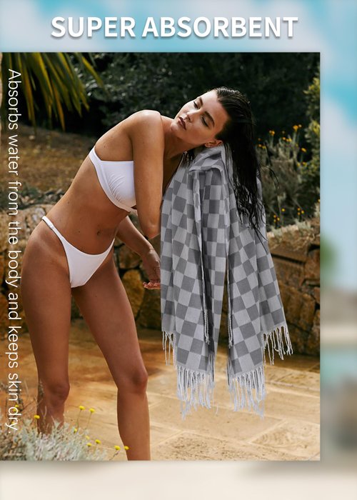 6 Packs Turkish Beach Towel Vacation Essentials Blanket Set Pool Bath Towels Bulk Multipack Travel Sand Free Quick Dry Extra Large Oversized Cute Big Soft Lightweight Compact Checkered Cloud Women