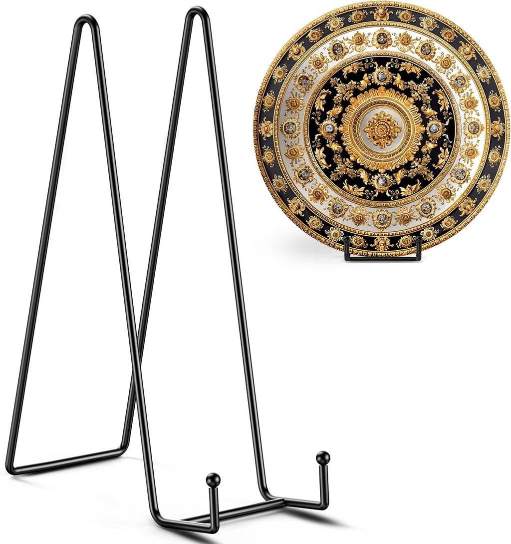 TR-LIFE 14 Inch Heavy Duty Plate Stand - Metal Display Easel for Large Plates & Picture Frames (2 Pack)