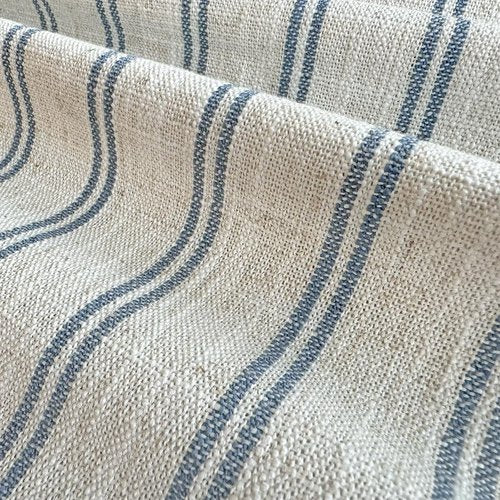 IKATYARN Farmhouse Linen Throw Pillow Cover, Striped Decorative Retro Pillowcase for Sofa Bedroom Pack of 2, 18x18 Inches
