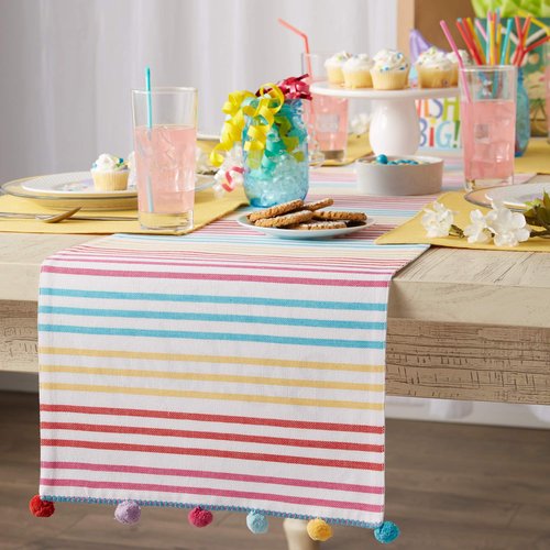 DII Happy Birthday Confetti Collection, Reversible Table Runner, 14x72