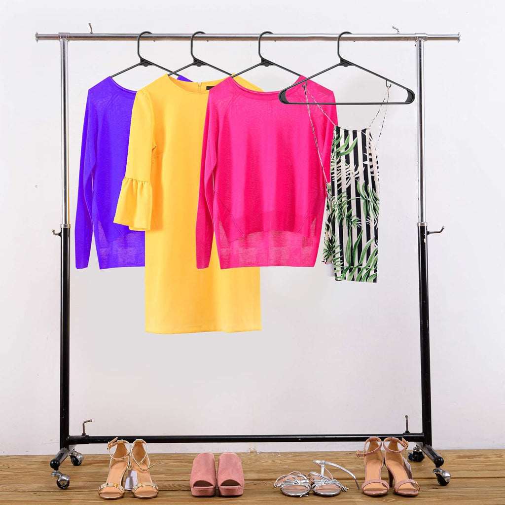 Utopia Home Plastic Hangers 100 Pack - Durable Space-Saving Closet Organizers - Essential for Shirts, Pants, Skirts & Coats (Black)