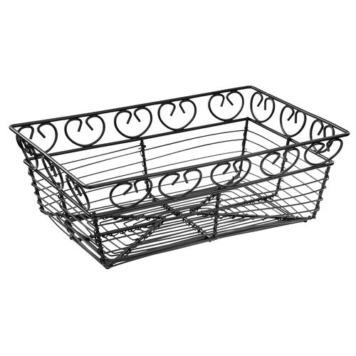 Winco Rectangular Wire Fruit Basket, 9-Inch x 5-7/8-Inch x 3-Inch, Black, Medium