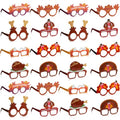 JOYIN 48 Pcs Thanksgiving Turkey Glasses, Turkey Eyewear Frame Pumpkin Maple Leaves Photo Props,Thanksgiving Eyeglasses for kids, Party Favors, Accessories(One Size Fits All)